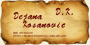 Dejana Kosanović vizit kartica